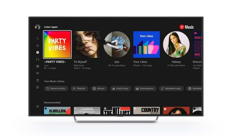 youtube music tv