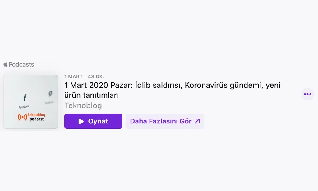 Apple Podcast’ler için web sitelerine yerleştirme imkanı