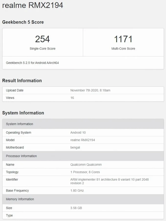 realme snapdragon 460