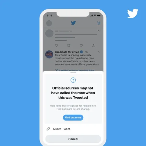 Twitter ABD başkanlık seçiminde erken zafer ilanına izin vermeyecek