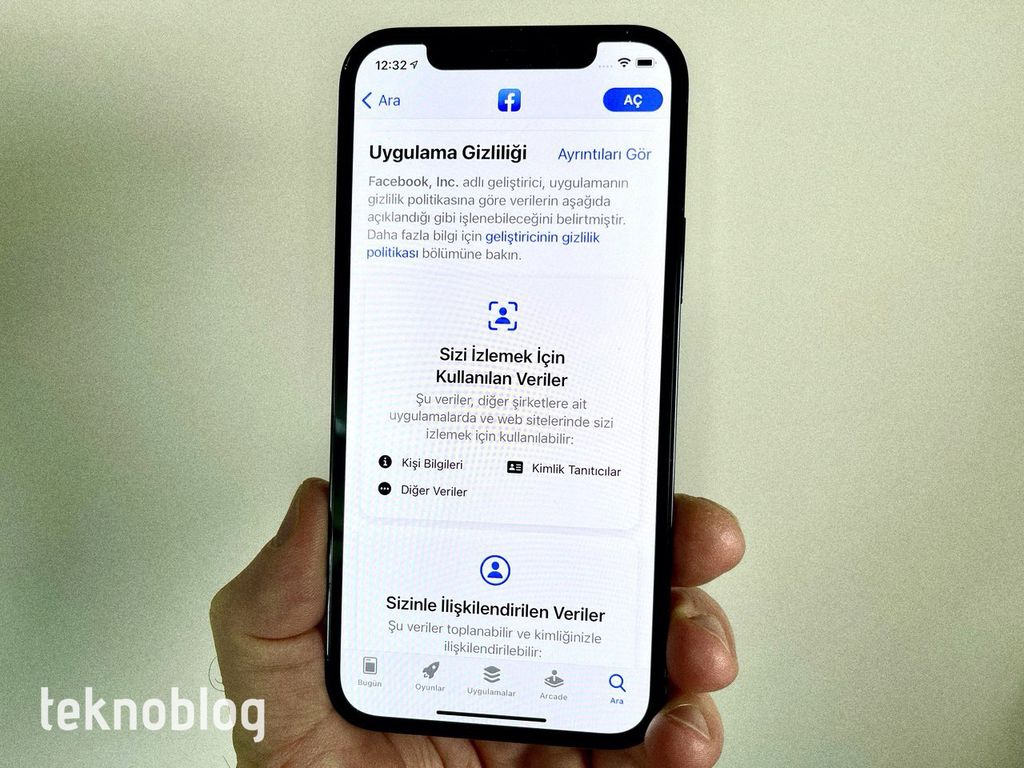 app store uygulama gizliliği
