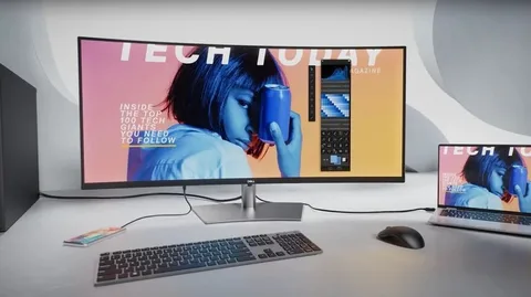 Dell UltraSharp 40 kavisli monitör ultra geniş ekran ve yüksek çözünürlük sunuyor