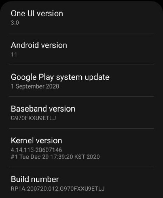 galaxy s10 android 11