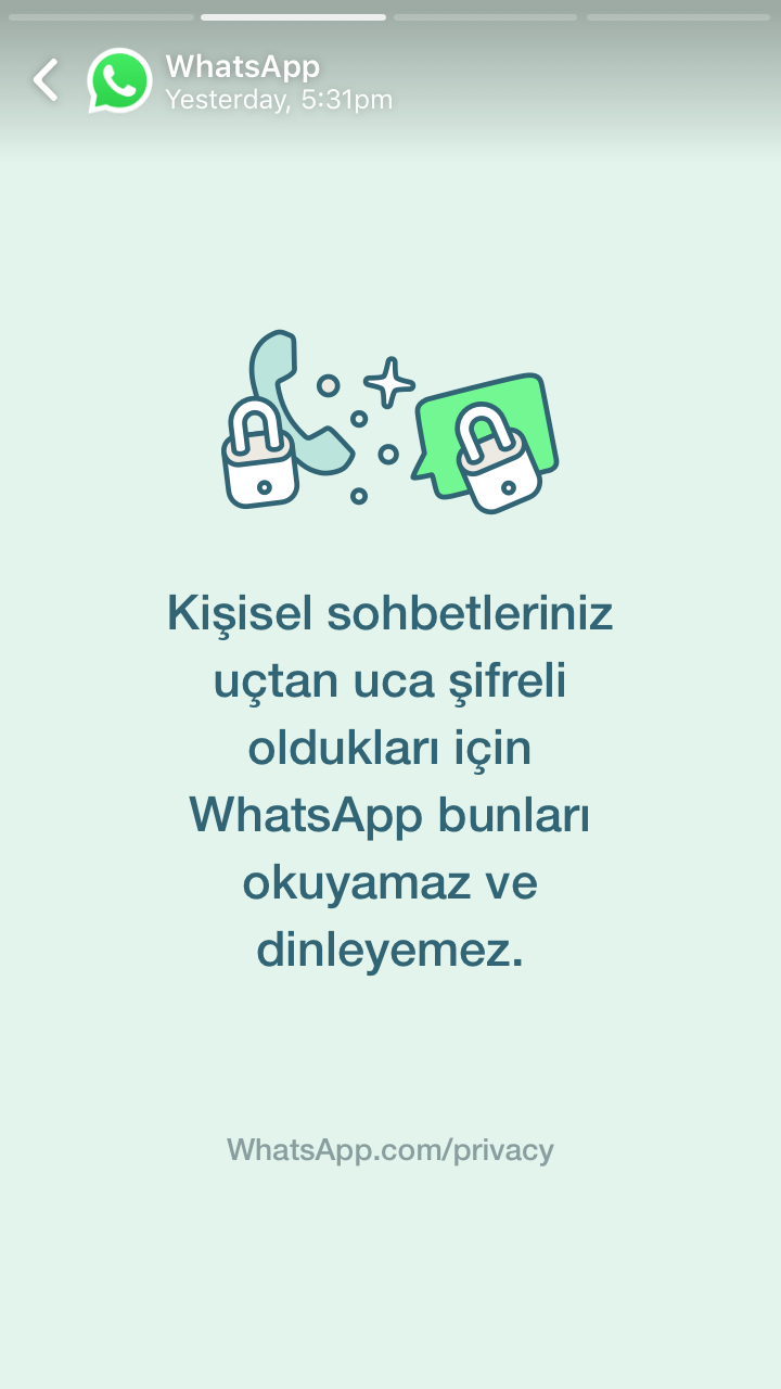WhatsApp Türkiye’deki kullanıcıları için özel bilgilendirme yapmaya başladı