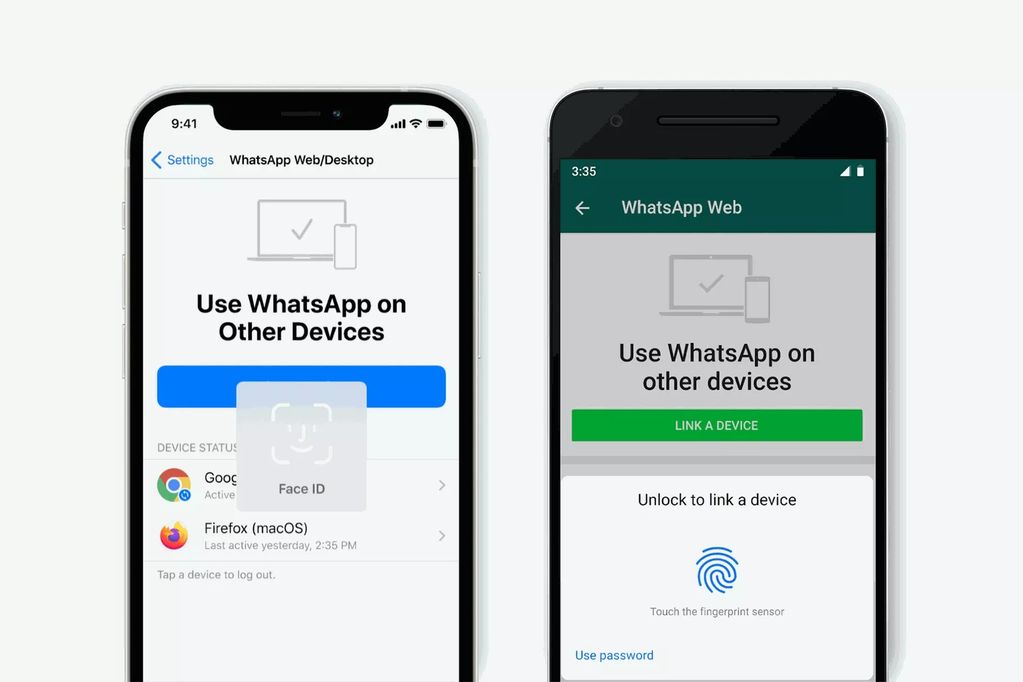 whatsapp web biyometrik