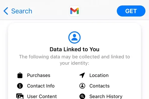 App Store’un gizlilik etiketleri sonunda Gmail iOS uygulamasına eklendi