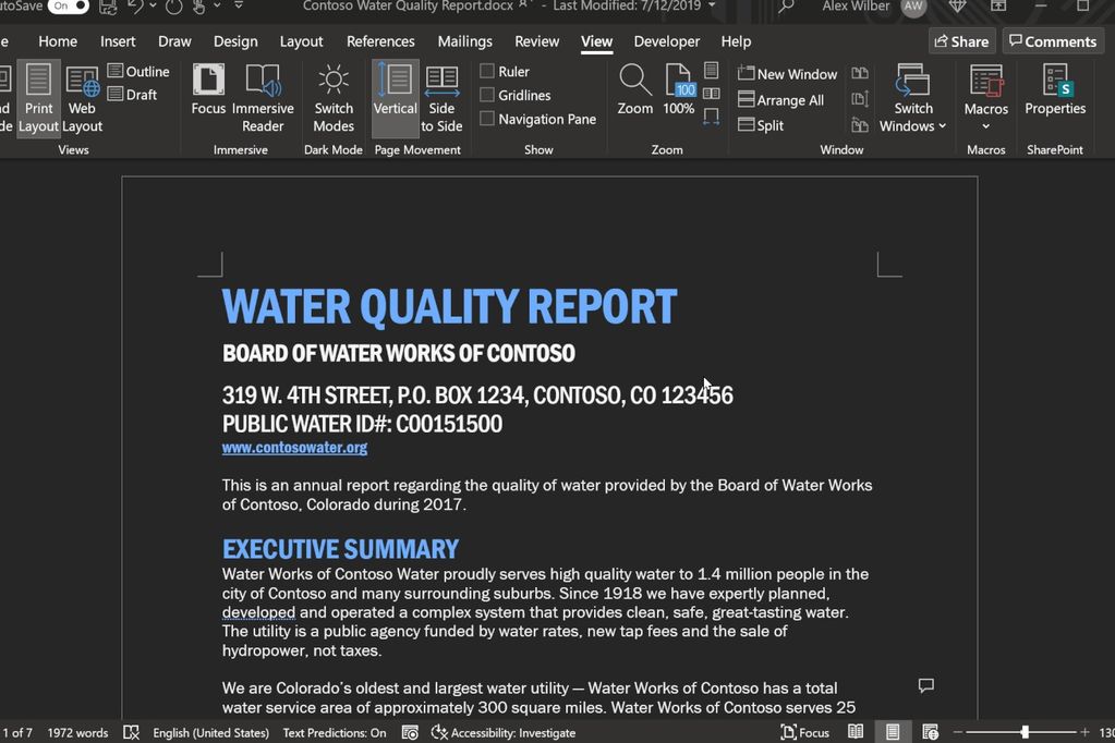 microsoft word koyu mod