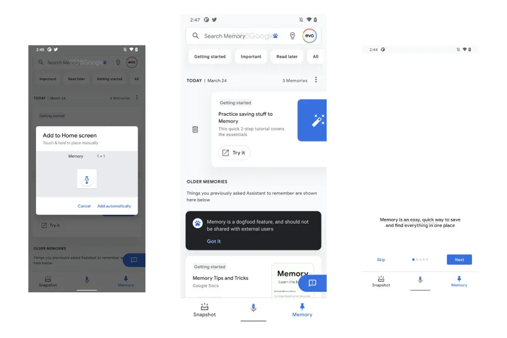 Google Memory ile Asistan içinde her şeyi kaydetmenize izin verecek