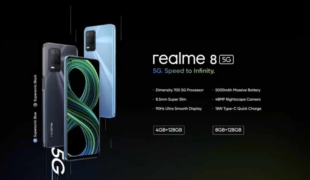 Realme 8 5G tanıtıldı: Dimensity 700 işlemci, 90 Hz ekran