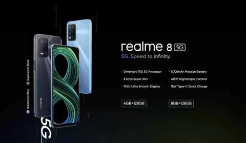 Realme 8 5G tanıtıldı: Dimensity 700 işlemci, 90 Hz ekran