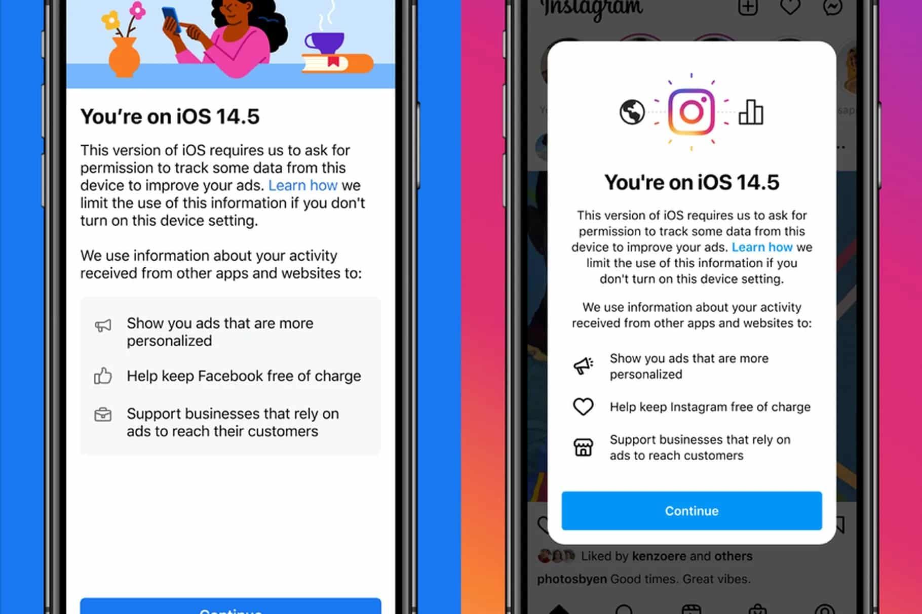 facebook instagram ios 14.5
