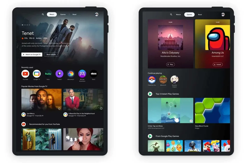 Google’dan Android tabletler için yeni bir bölüm: Eğlence Alanı