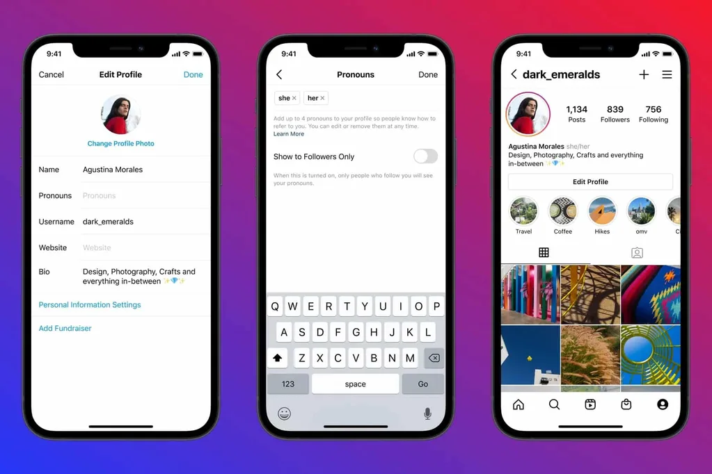 Instagram profilleri için hitap şekli ekleme seçeneği geldi