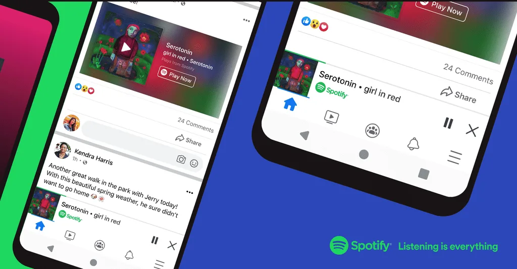 Spotify Mini player ile Facebook içinde müzik ve podcast dinleme imkanı