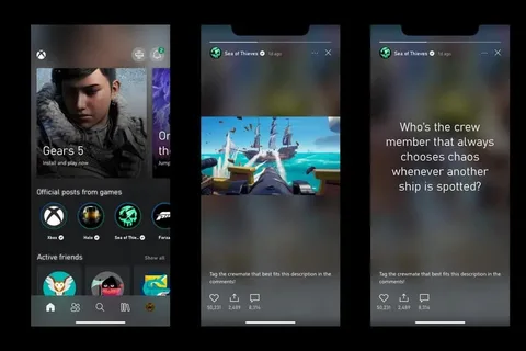 Xbox mobil uygulamasına hikaye desteği