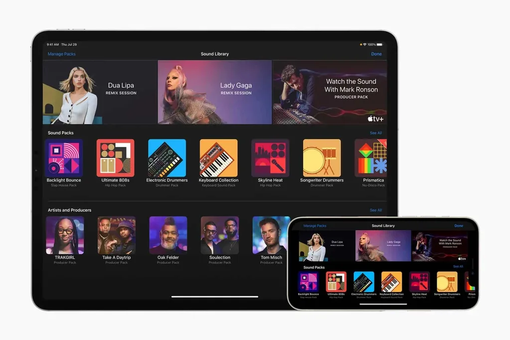 GarageBand Lady Gaga ve Dua Lipa parçaları ile remiks yapmanıza fırsat veriyor