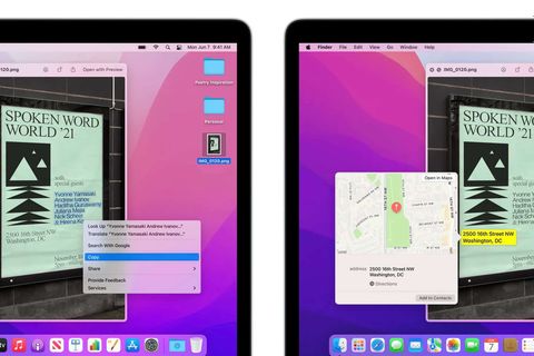 macos monterey canlı metin