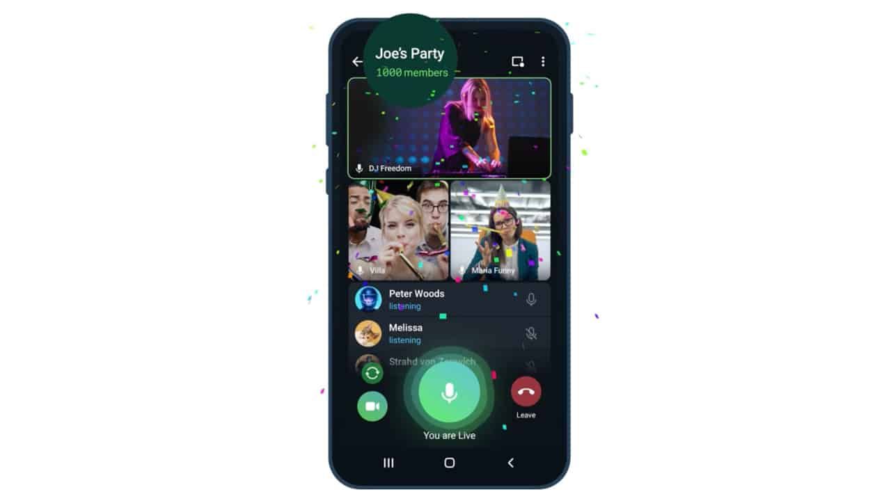 telegram grup görüntülü görüşme