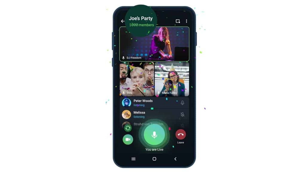 telegram grup görüntülü görüşme