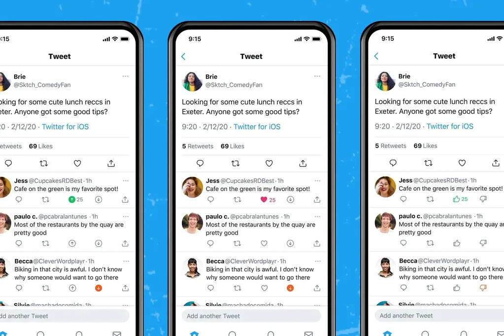 Twitter olumlu ve olumsuz oy tepkileri için denemeler yapıyor