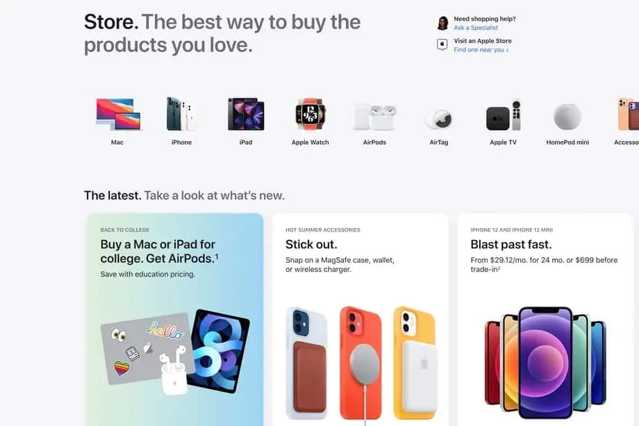 Apple Store için kapsamlı tasarım değişikliği