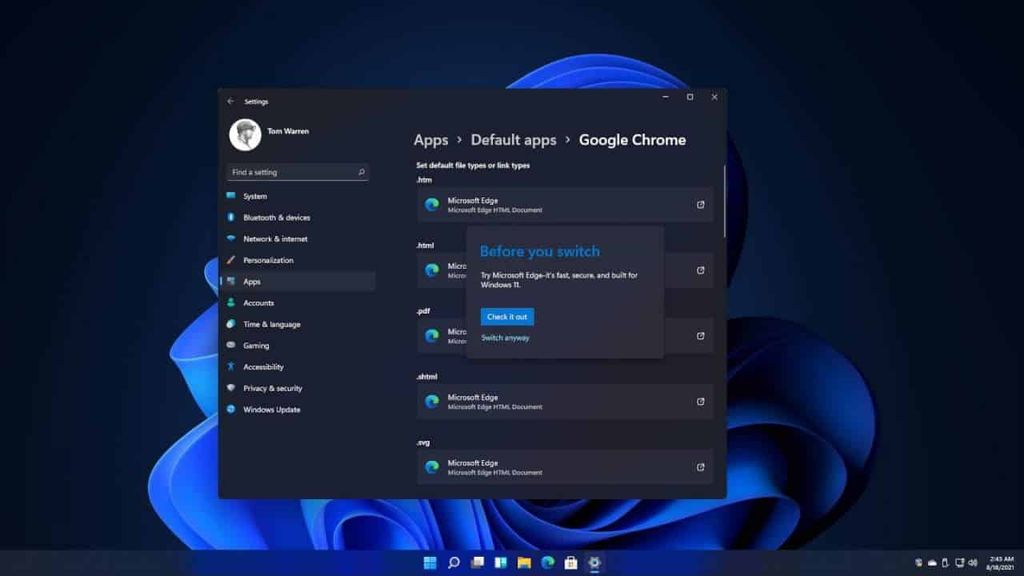 windows 11 internet tarayıcısı