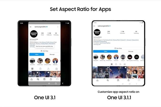 samsung one ui 3.1.1 galaxy z fold 3