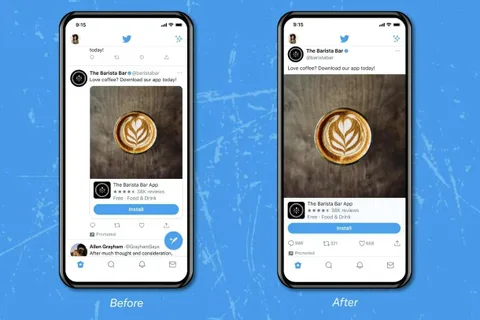 Twitter zaman akışından kenardan kenara medya gösterimini test ediyor