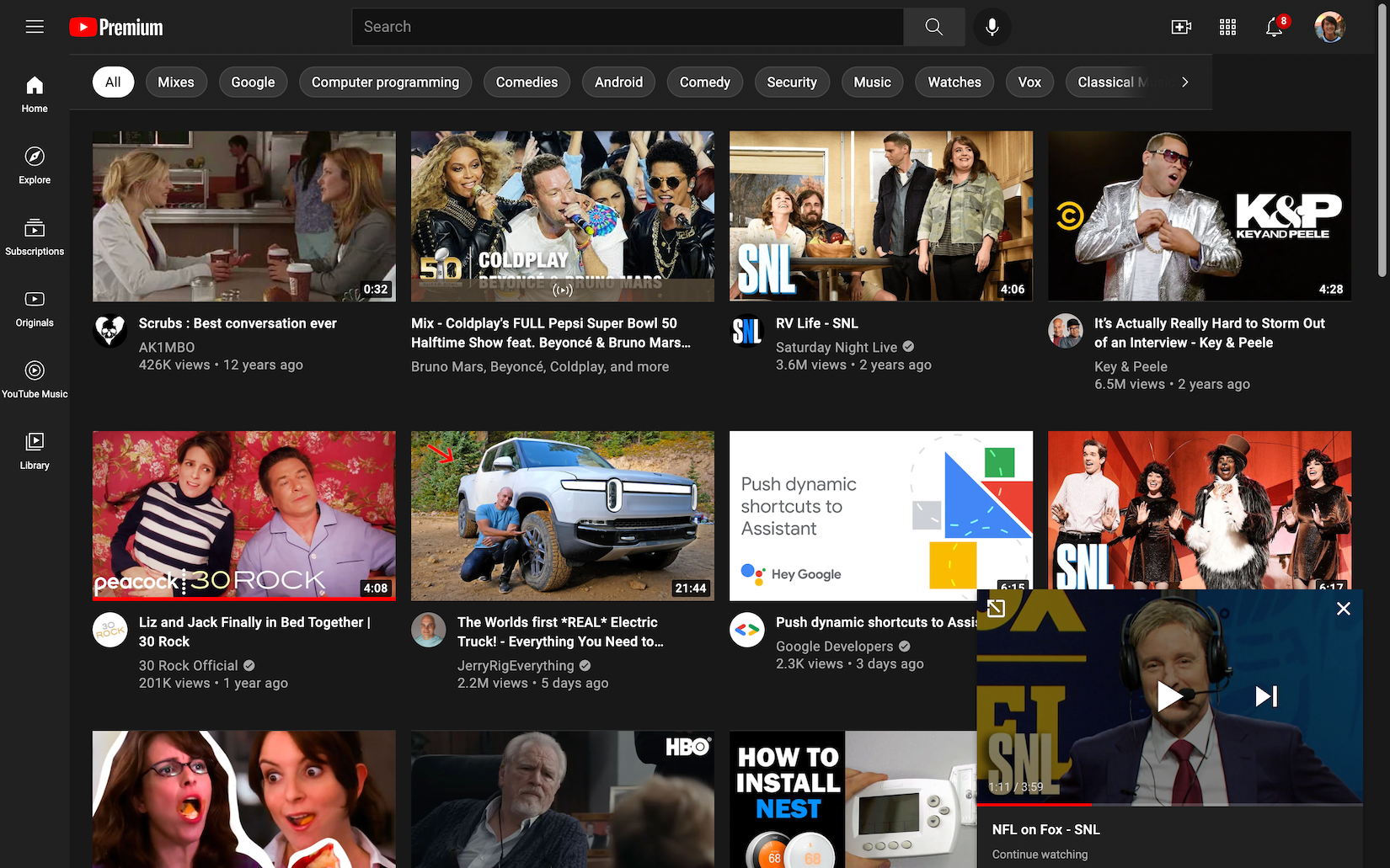 youtube web sitesi izlemeye devam et