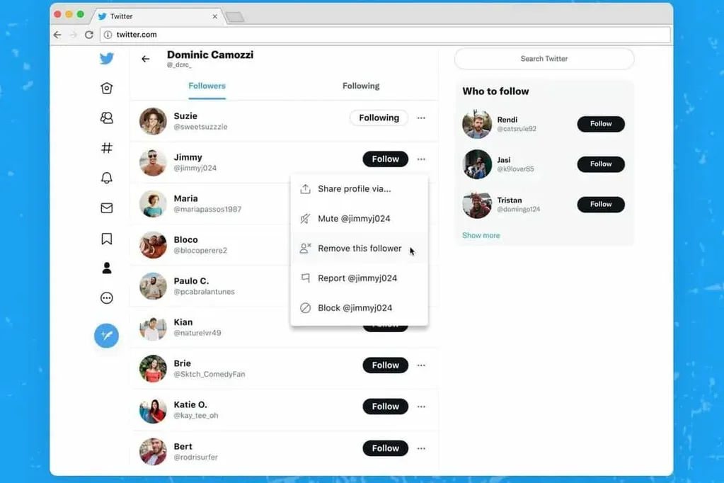 Twitter takipçiyi kaldırma özelliğini web sitesine getirdi