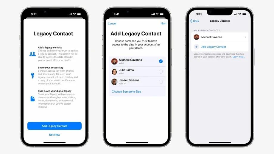 apple dijital miras mirasçı kişi