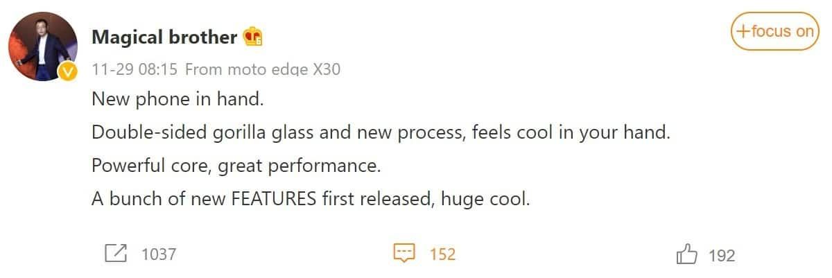 Motorola Edge 30 Ultra için bir işaret daha