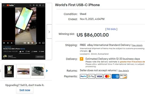 USB-C iPhone 86 bin 1 dolar karşılığında satıldı
