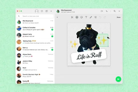 WhatsApp web için yerleşik çıkartma yapım aracı