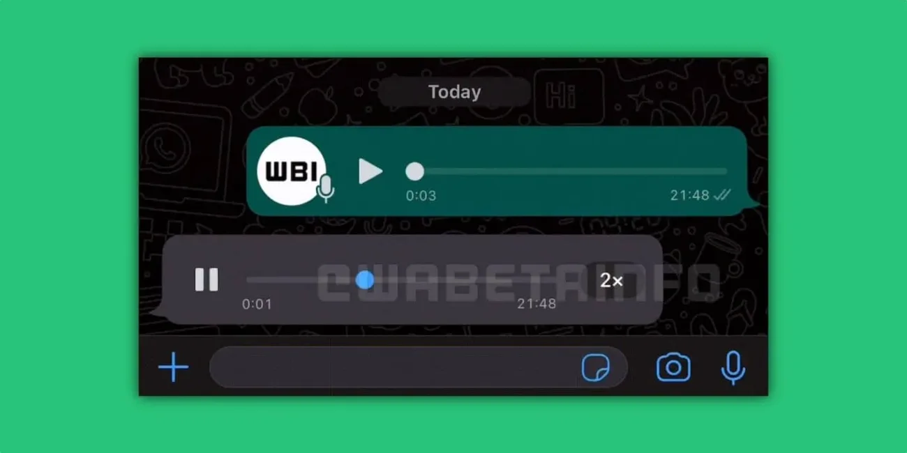 WhatsApp sesli mesajlar için oynatma kontrollerini test ediyor