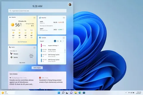 Hava durumu Windows 11 görev çubuğuna geri dönüyor