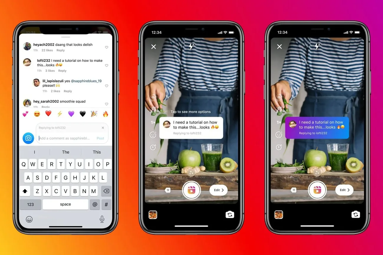 Instagram Reels videoları için görsel yanıtlar ile bir başka TikTok özelliği sunuluyor