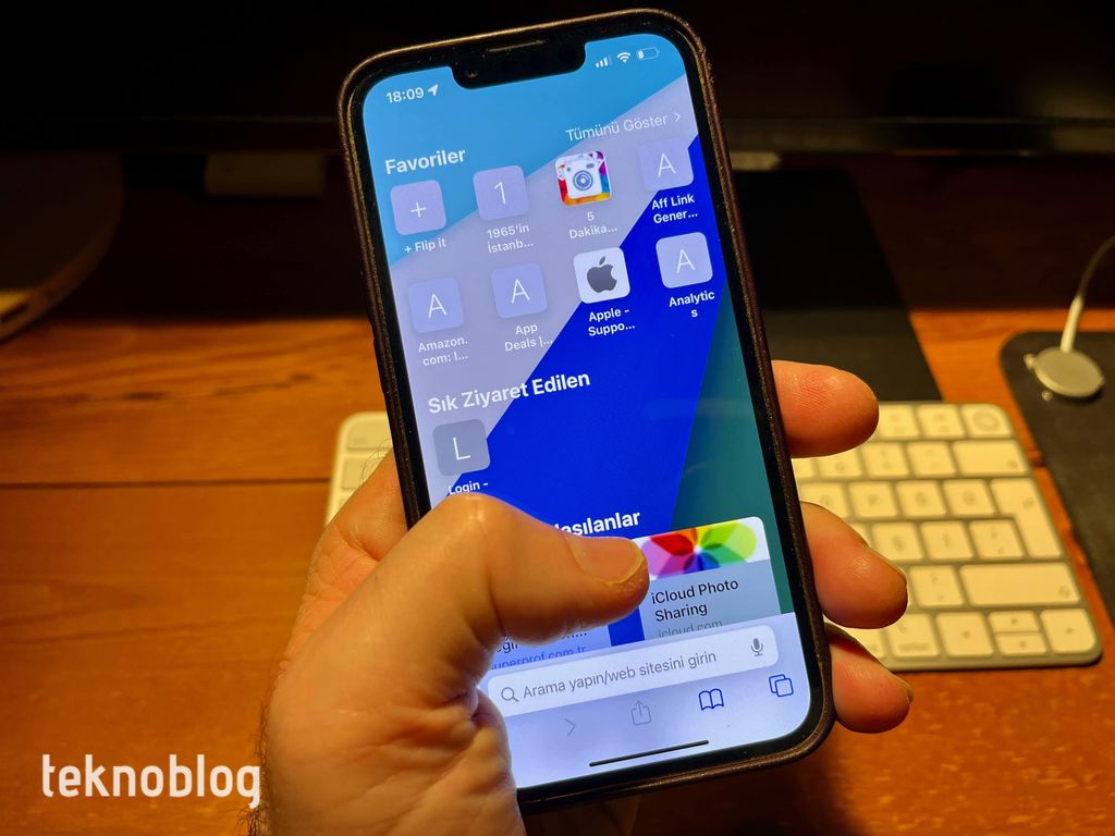 ios 15 safari başlangıç sayfası arka plan değiştirme