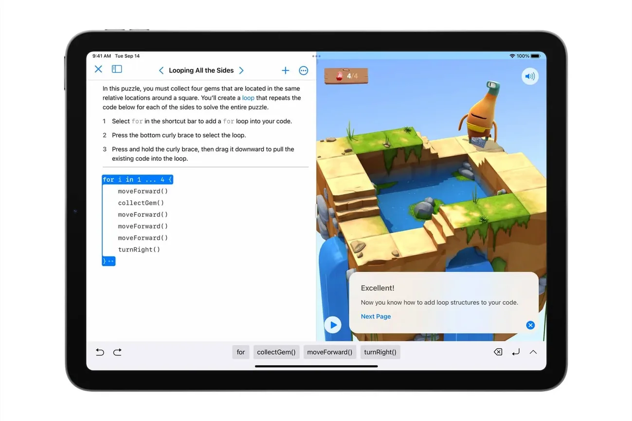 Swift Playgrounds 4 iPad için çıktı, bir uygulama geliştirmek için Mac gerekmiyor