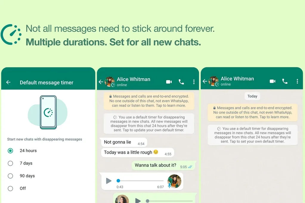 Tüm WhatsApp sohbetlerinizde süreli mesajları geçerli yapabilirsiniz