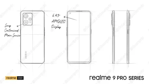 Realme 9 Pro sızan çizim taslaklarında görüldü