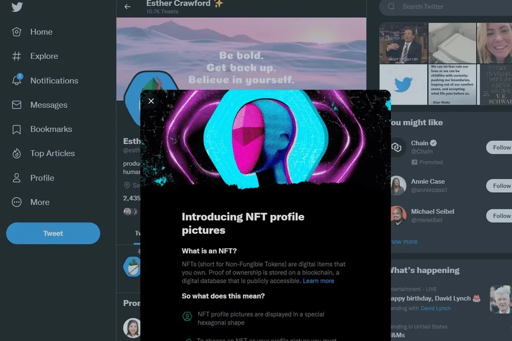 Twitter Blue aboneleri için NFT profil fotoğrafı belirleme imkanı