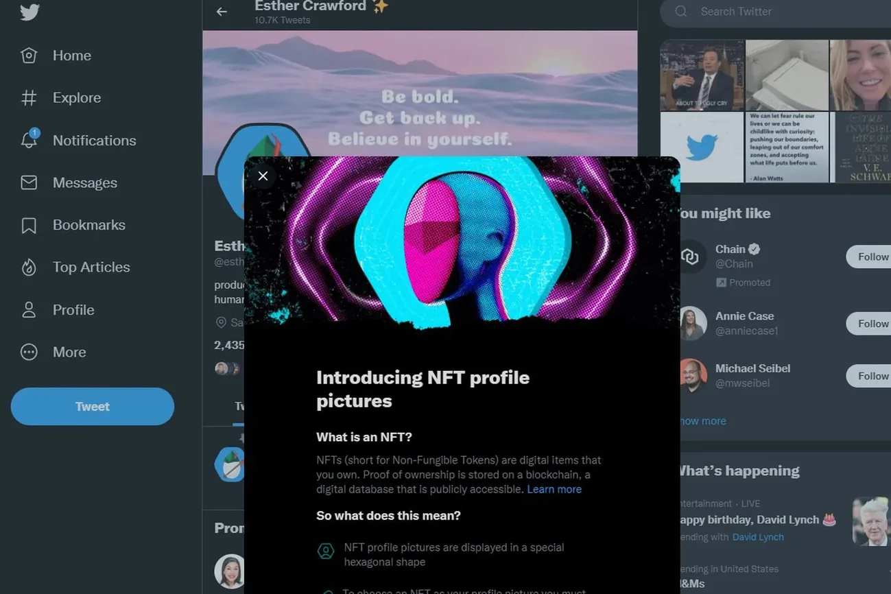 Twitter Blue aboneleri için NFT profil fotoğrafı belirleme imkanı