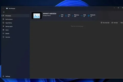 Windows 11 Görev Yöneticisi için yeni tasarım