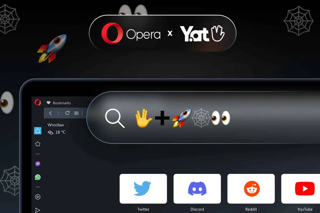 Opera sadece emoji simgesinden oluşan web site adresleri için destek sunuyor