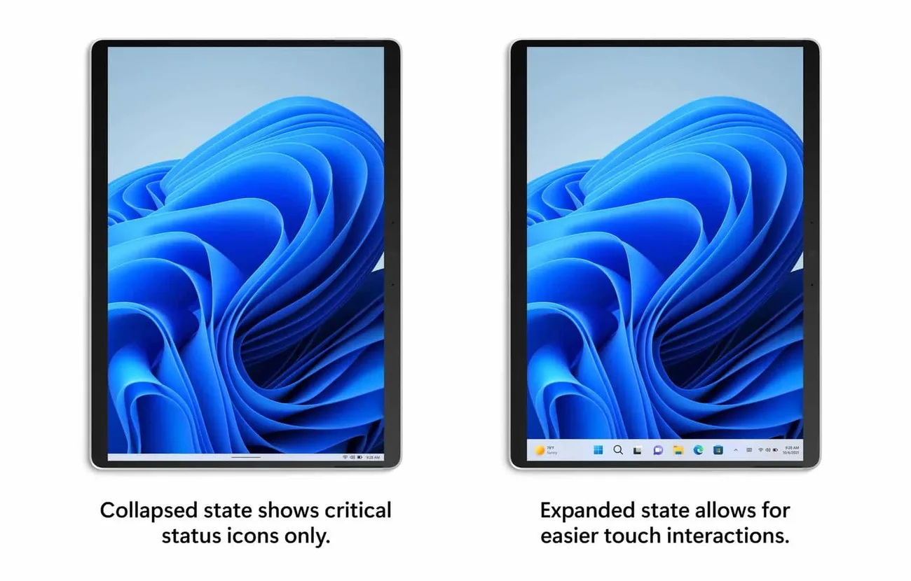 Microsoft Windows 11 için tablet dostu bir görev çubuğu getiriyor
