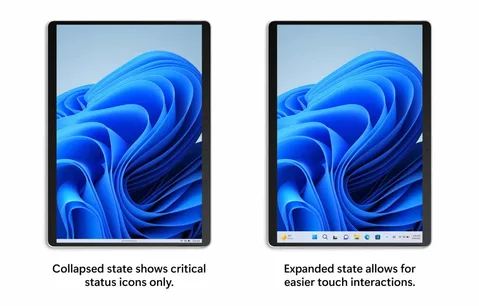Microsoft Windows 11 için tablet dostu bir görev çubuğu getiriyor