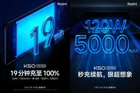 Redmi K50 serisi için 120W şarj doğrulaması