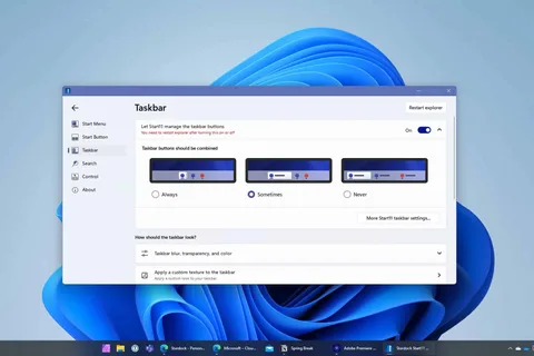 Start11 Windows 11 görev çubuğuna uygulama grubu çözmeyi geri getiriyor