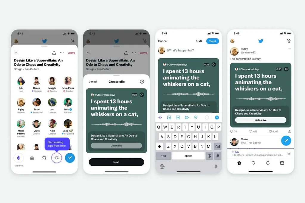 Twitter Sohbet Odaları’ndan parçaları paylaşma imkanını getiriyor